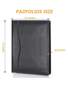 Carpeta de Cuero Sintético Genérico A4 Negra Organizador 2