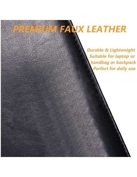 Carpeta de Cuero Sintético Genérico A4 Negra Organizador