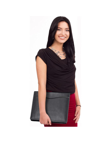 Carpeta de Cuero Sintético Genérico A4 Negra Organizador