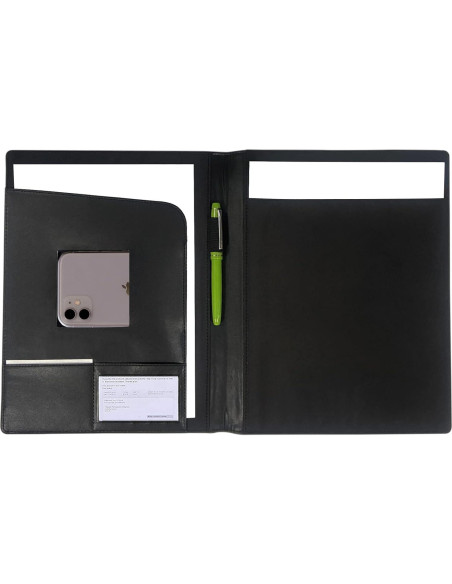 Carpeta de Cuero Sintético Genérico A4 Negra Organizador