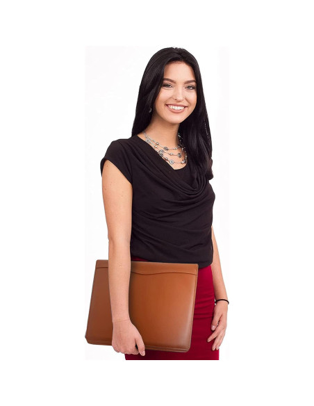 Carpeta de Cuero Sintético Genérico A4 Negra Organizador