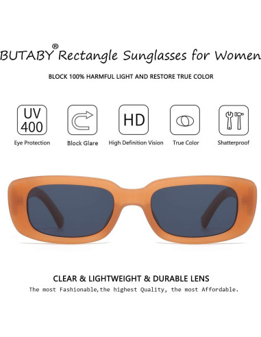 Gafas de Sol BUTABY Rectangulares UV400 para Mujeres