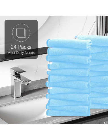 Juego de 24 Paños de Baño Cosy Family Aguamarina 30x30 cm