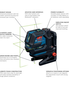 Láser de Línea Cruzada Bosch GCL165-82CGL 12V Verde IP65 2