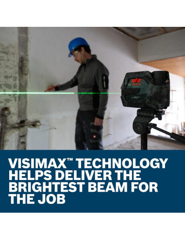 Láser de Línea Cruzada Bosch GCL165-82CGL 12V Verde IP65