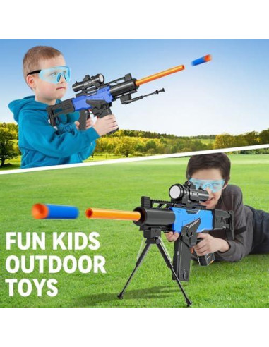 Rifle de francotirador automático Sanetan con chaleco táctico y 200 dardos