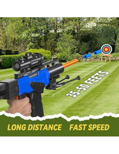 Rifle de francotirador automático Sanetan con chaleco táctico y 200 dardos