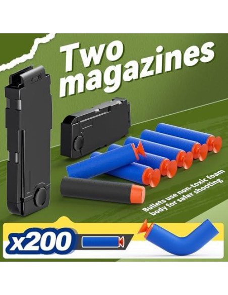 Rifle de francotirador automático Sanetan con chaleco táctico y 200 dardos