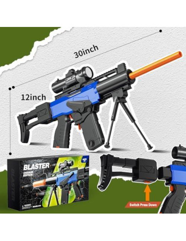 Rifle de francotirador automático Sanetan con chaleco táctico y 200 dardos