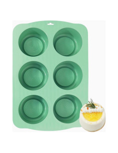 Molde de Pastel Mini de Silicona QELEG 6 Cavidades Verde Menta
