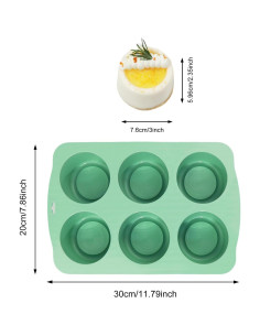Molde de Pastel Mini de Silicona QELEG 6 Cavidades Verde Menta 2