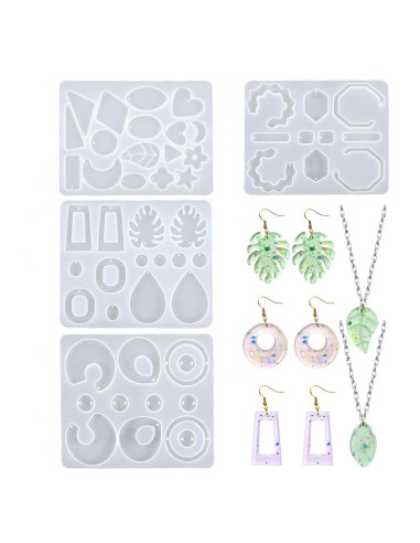 Conjunto de 4 Moldes de Silicona para Joyería SynHHergyx