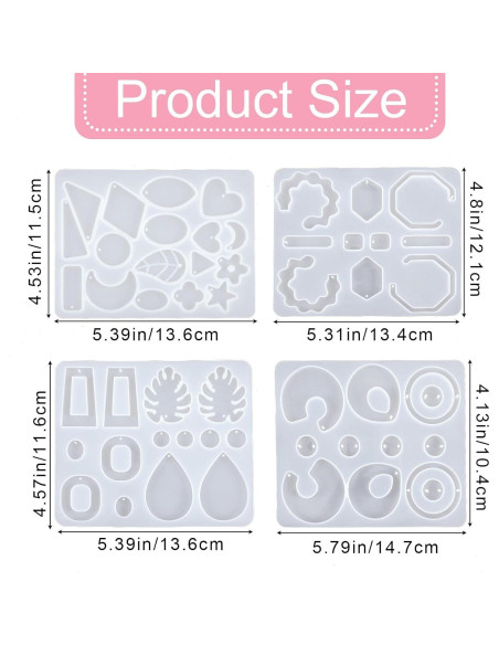 Conjunto de 4 Moldes de Silicona para Joyería SynHHergyx