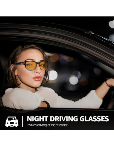 Gafas Anti-reflejo SIPHEW para Conducir de Noche Mujeres Amarillas