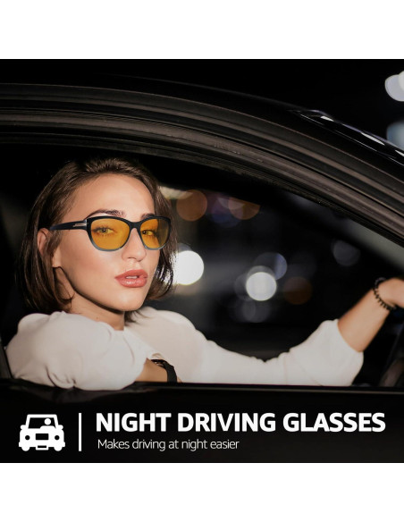 Gafas Anti-reflejo SIPHEW para Conducir de Noche Mujeres Amarillas