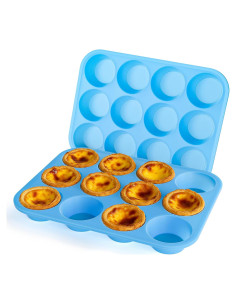 Molde de Silicona para Muffins Bangp 12 Tazas Antiadherente