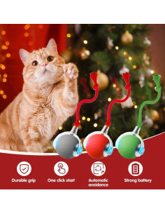 Bola de Juguete Interactiva para Gatos VLZLQ - Rojo, 6.99 cm 2