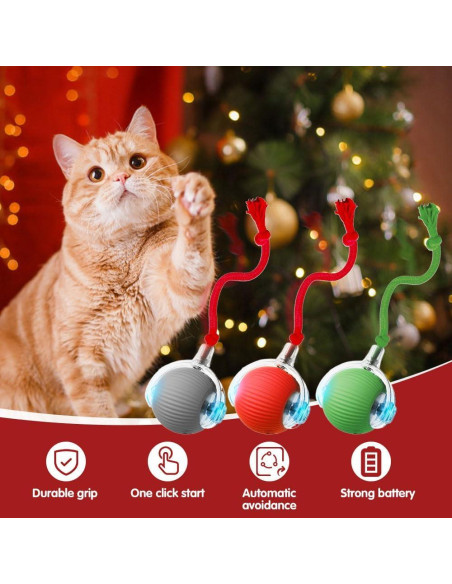 Bola de Juguete Interactiva para Gatos VLZLQ - Rojo, 6.99 cm