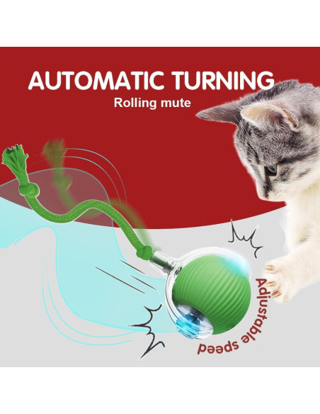 Bola de Juguete Interactiva para Gatos VLZLQ - Rojo, 6.99 cm