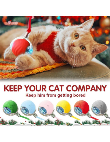 Bola de Juguete Interactiva para Gatos VLZLQ - Rojo, 6.99 cm