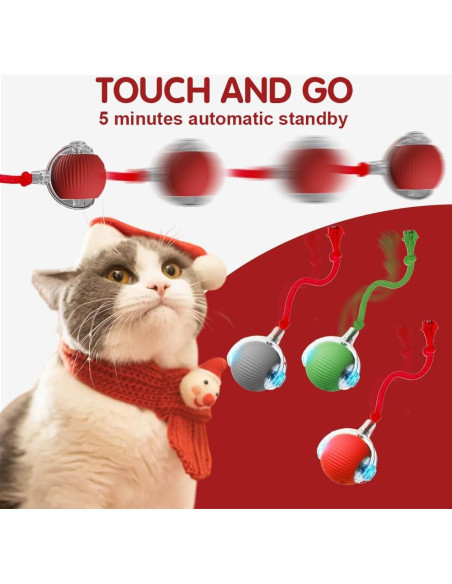 Bola de Juguete Interactiva para Gatos VLZLQ - Rojo, 6.99 cm