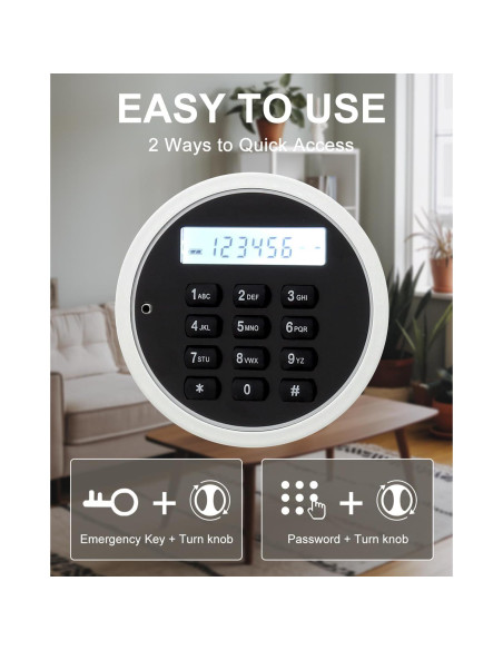 Caja Fuerte Pequeña TIGERKING 1.2 Pies Cúbicos Digital Blanca