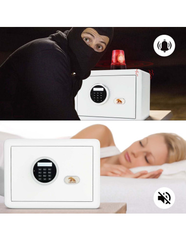 Caja Fuerte Pequeña TIGERKING 1.2 Pies Cúbicos Digital Blanca