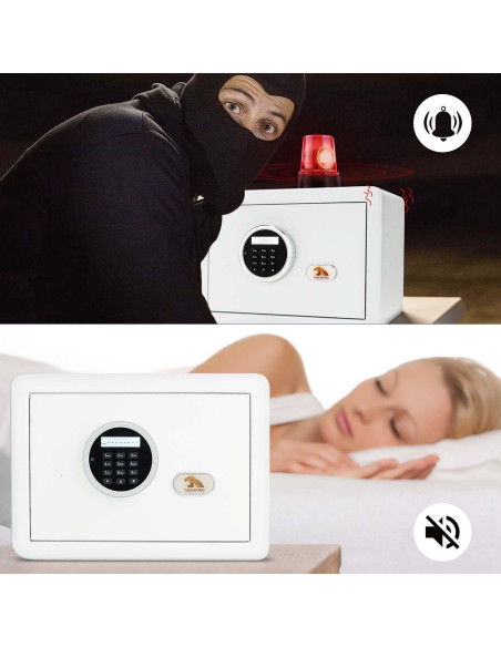 Caja Fuerte Pequeña TIGERKING 1.2 Pies Cúbicos Digital Blanca