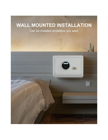 Caja Fuerte Pequeña TIGERKING 1.2 Pies Cúbicos Digital Blanca