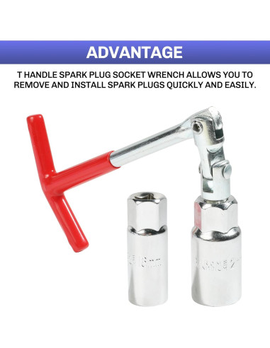 Llave de Bujía Universal bylikeho con Mango en T 16mm y 21mm