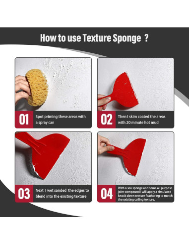 Esponja de Textura Knockdown Patelai para Reparación de Paredes