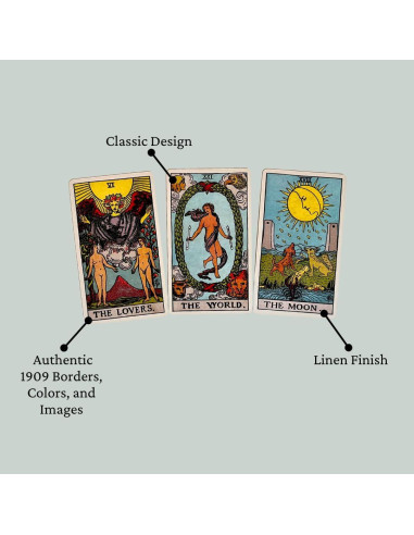 Baraja de Tarot Clásica 1909 Vieux Monde - Acabado de Lino