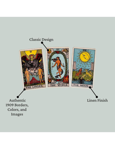 Baraja de Tarot Clásica 1909 Vieux Monde - Acabado de Lino