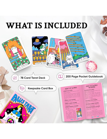 Cartas de Tarot de Gato Wyspell - Mazo de 78 cartas con guía