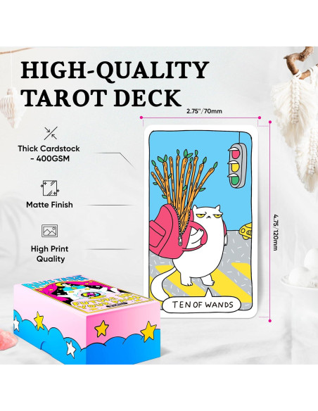 Cartas de Tarot de Gato Wyspell - Mazo de 78 cartas con guía
