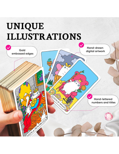 Cartas de Tarot de Gato Wyspell - Mazo de 78 cartas con guía