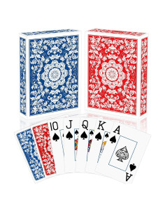 Juego de Cartas de Póker Metsyth - 2 Barajas Grandes Azul y Rojo