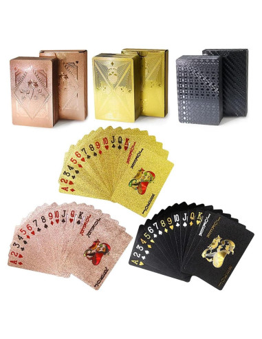 3 Barajas de Cartas de Juego Impermeables Chengyun