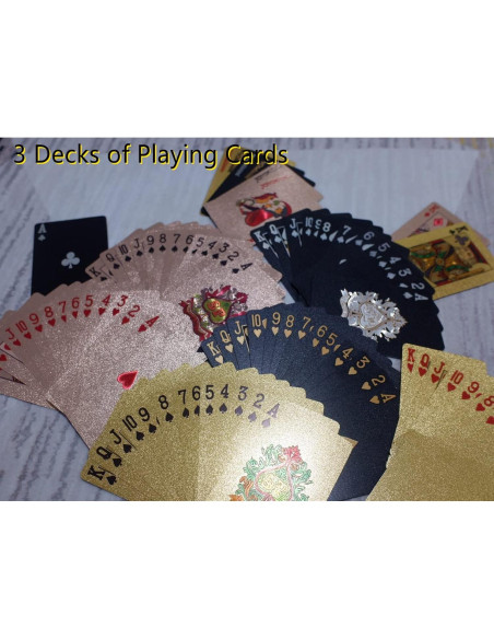 3 Barajas de Cartas de Juego Impermeables Chengyun