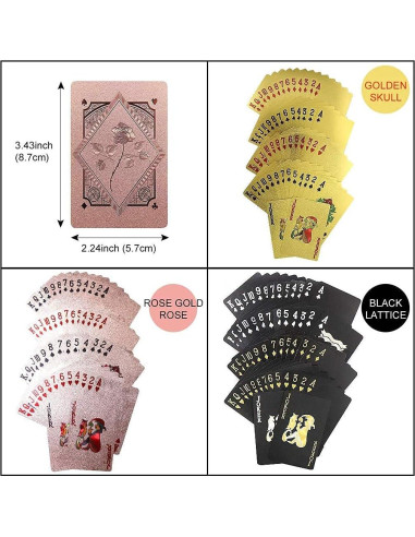 3 Barajas de Cartas de Juego Impermeables Chengyun