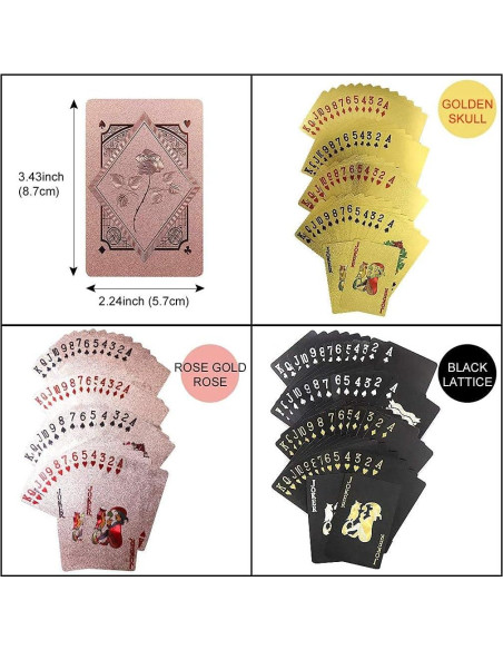 3 Barajas de Cartas de Juego Impermeables Chengyun