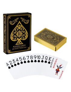 Baraja de Cartas de Plástico Impermeables Etyishe Oro 63x88mm