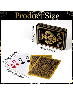 Baraja de Cartas de Plástico Impermeables Etyishe Oro 63x88mm 2