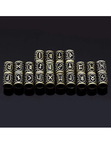 48 Perlas Runa Vikinga Warmshine para Cabello y Barba DIY