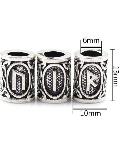 48 Perlas Runa Vikinga Warmshine para Cabello y Barba DIY