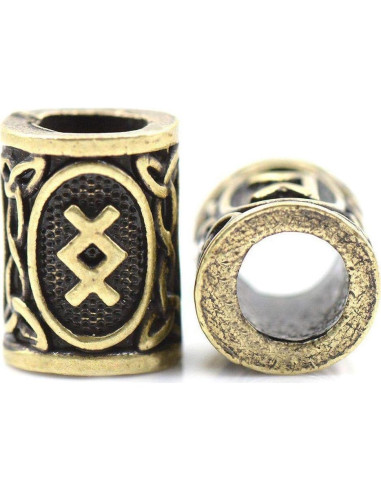 48 Perlas Runa Vikinga Warmshine para Cabello y Barba DIY