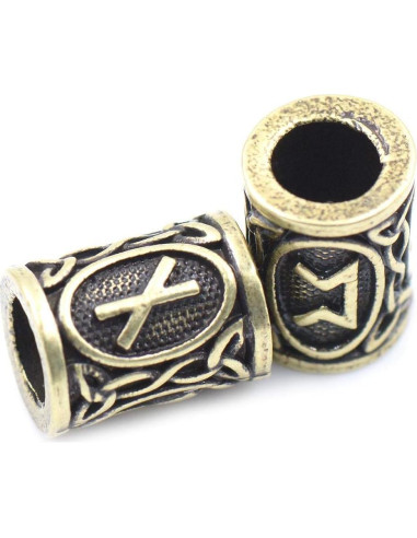 48 Perlas Runa Vikinga Warmshine para Cabello y Barba DIY