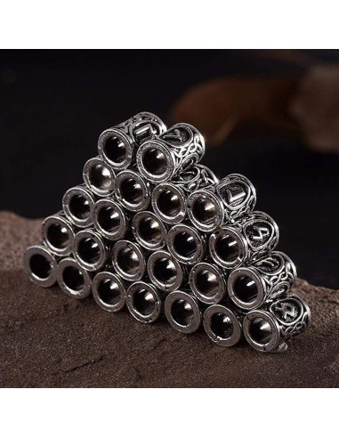 48 Perlas Runa Vikinga Warmshine para Cabello y Barba DIY