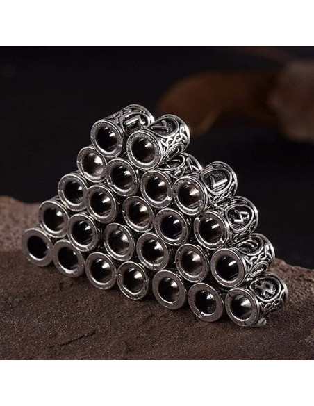 48 Perlas Runa Vikinga Warmshine para Cabello y Barba DIY