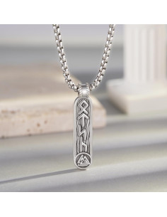 Collar Vikingo de Plata 925 con Runas Nórdicas para Hombres 2